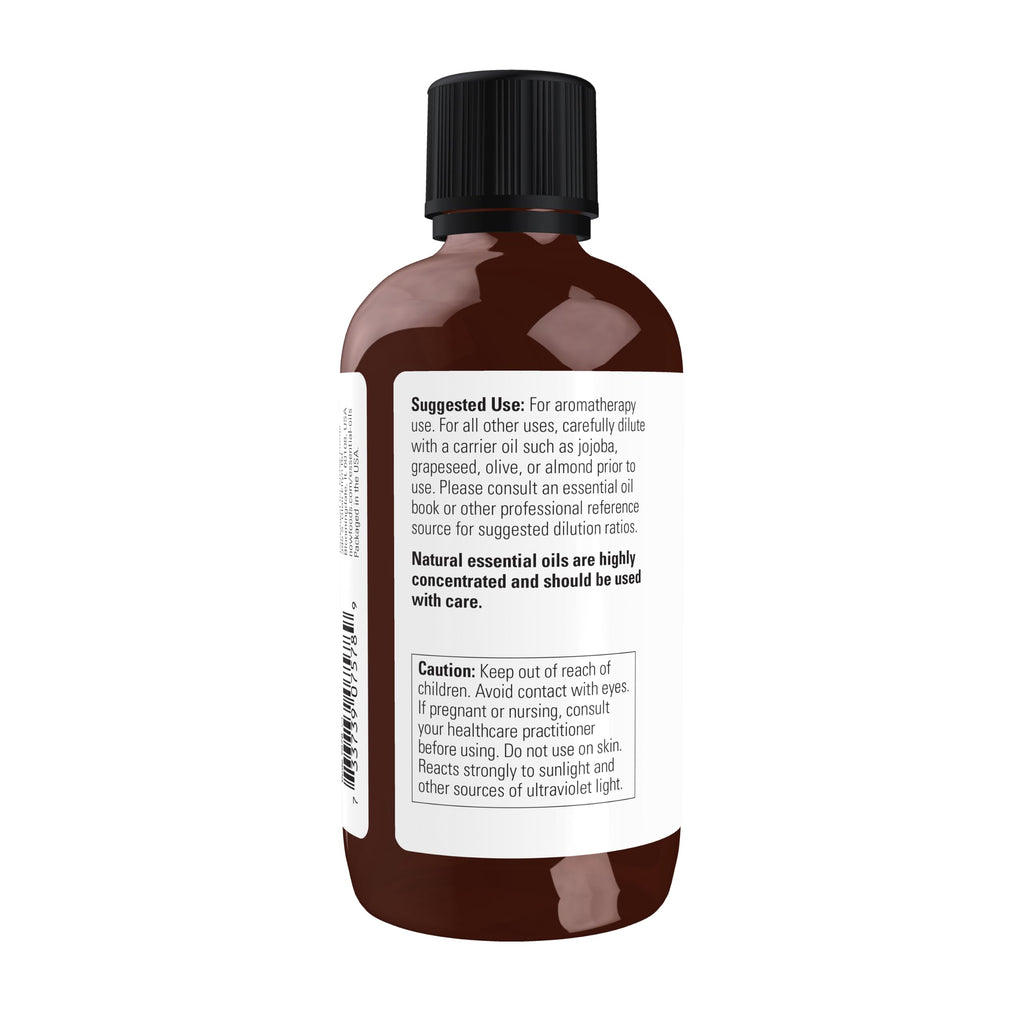 NOW Essential Oils, Orange Oil, Uplifting Aromatherapy Scent, Cold Pressed, 100% Pure, Vegan, Child Resistant Cap, 4-Ounce
