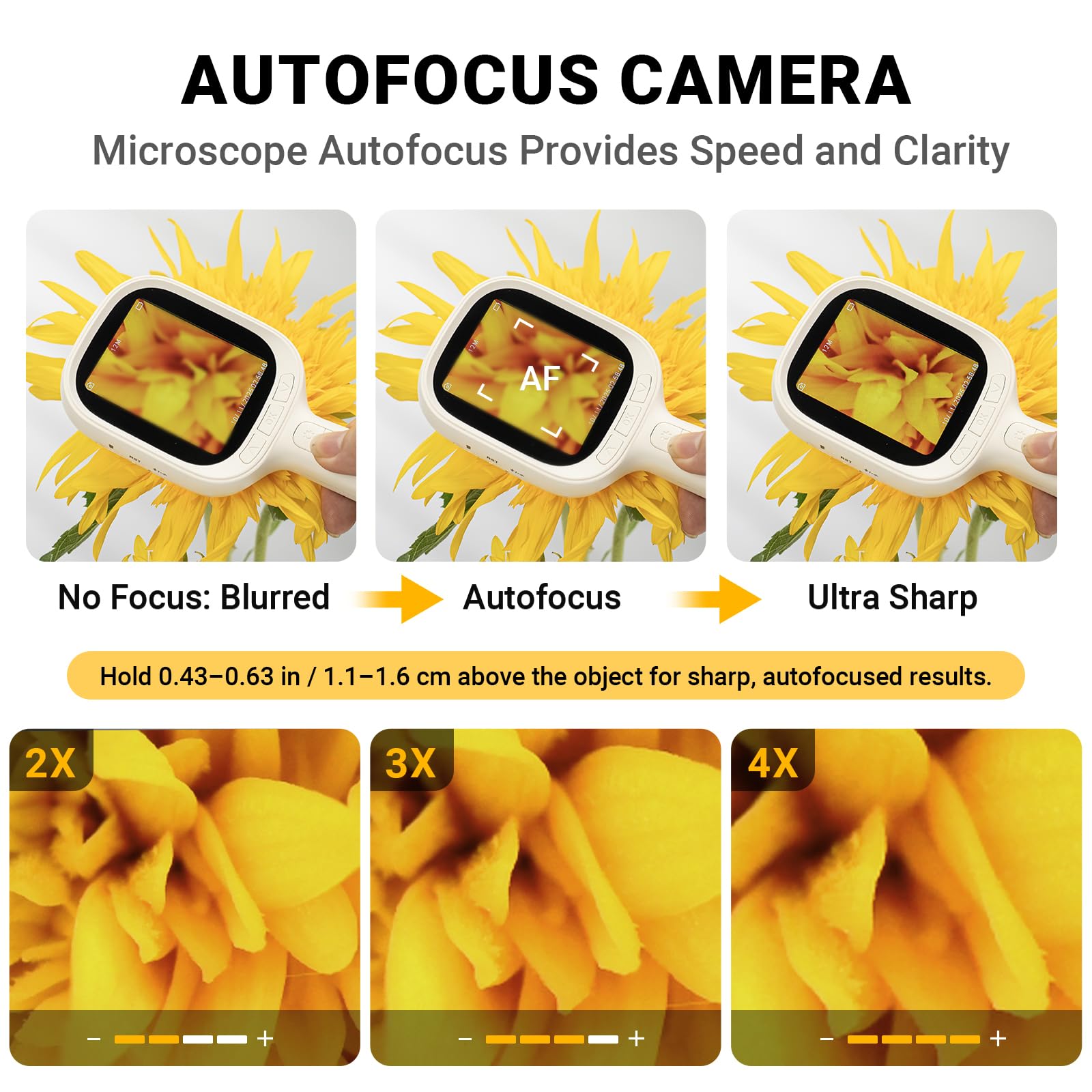Digital Autofocus Microscope, 2.8" IPS Screen Magnifier, Take Photo