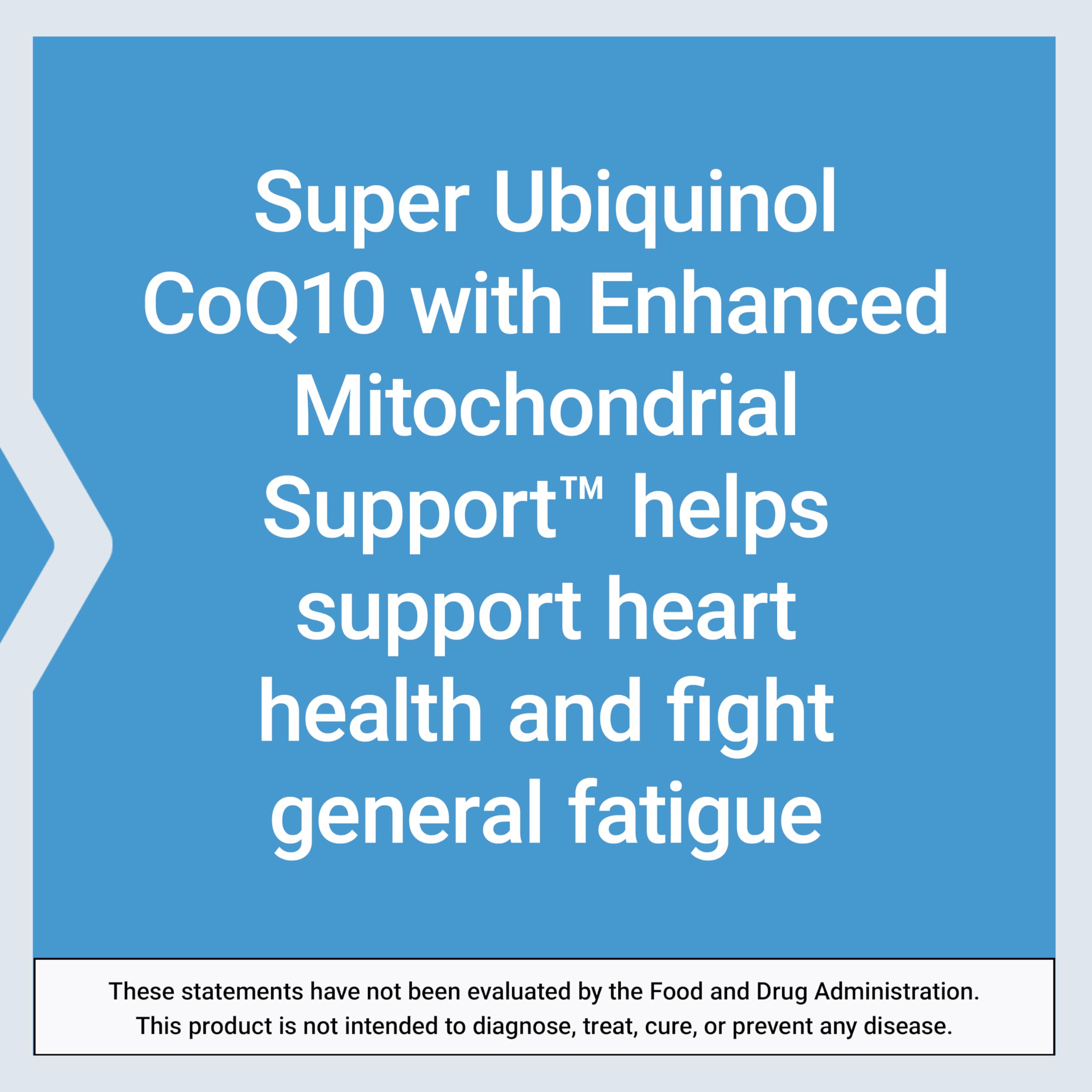 Life Extension Super Ubiquinol CoQ10 with Enhanced Mitochondrial Support, Heart Health Supplement, Maximum Absorption, 50 mg, Non-GMO, Gluten-Free, 30 softgels