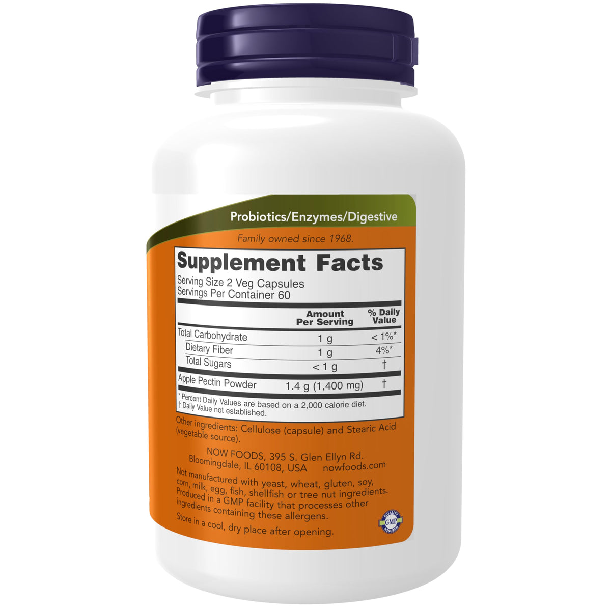 NOW Foods Supplements, Apple Pectin 700 mg, Dietary Fiber, 120 Veg Capsules