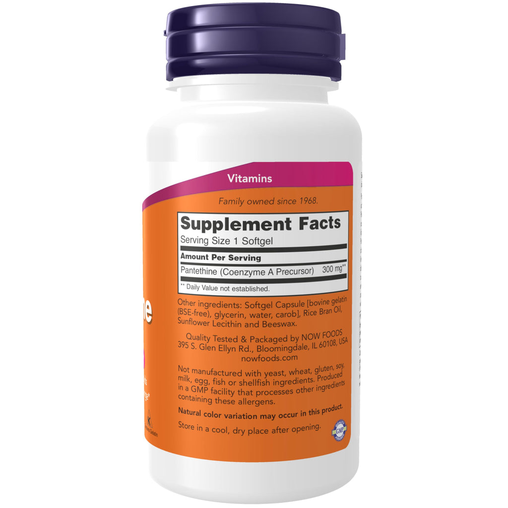 NOW Supplements, Pantethine 300 mg, 60 Softgels