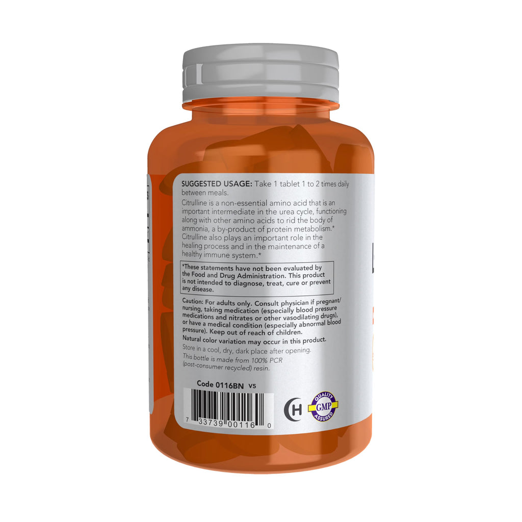 NOW Sports, L-Citrulline 1,200 mg, Extra Strength, Amino Acid, 120 Tabs