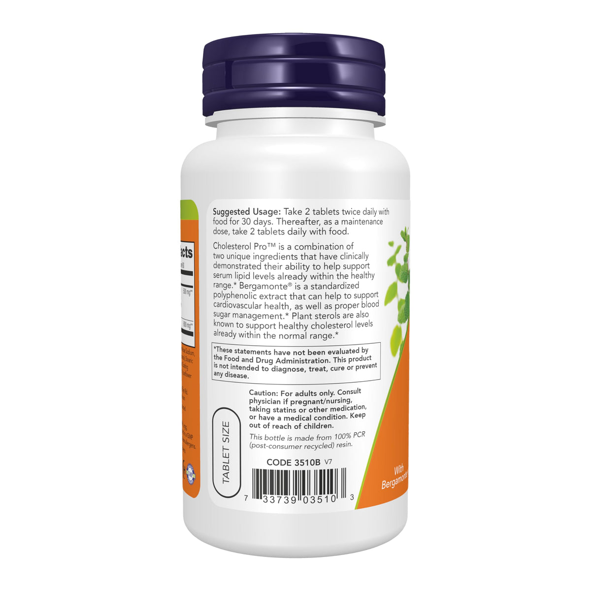 NOW Foods Supplements, Bergamonte® and Plant Sterols, 120 Tablets