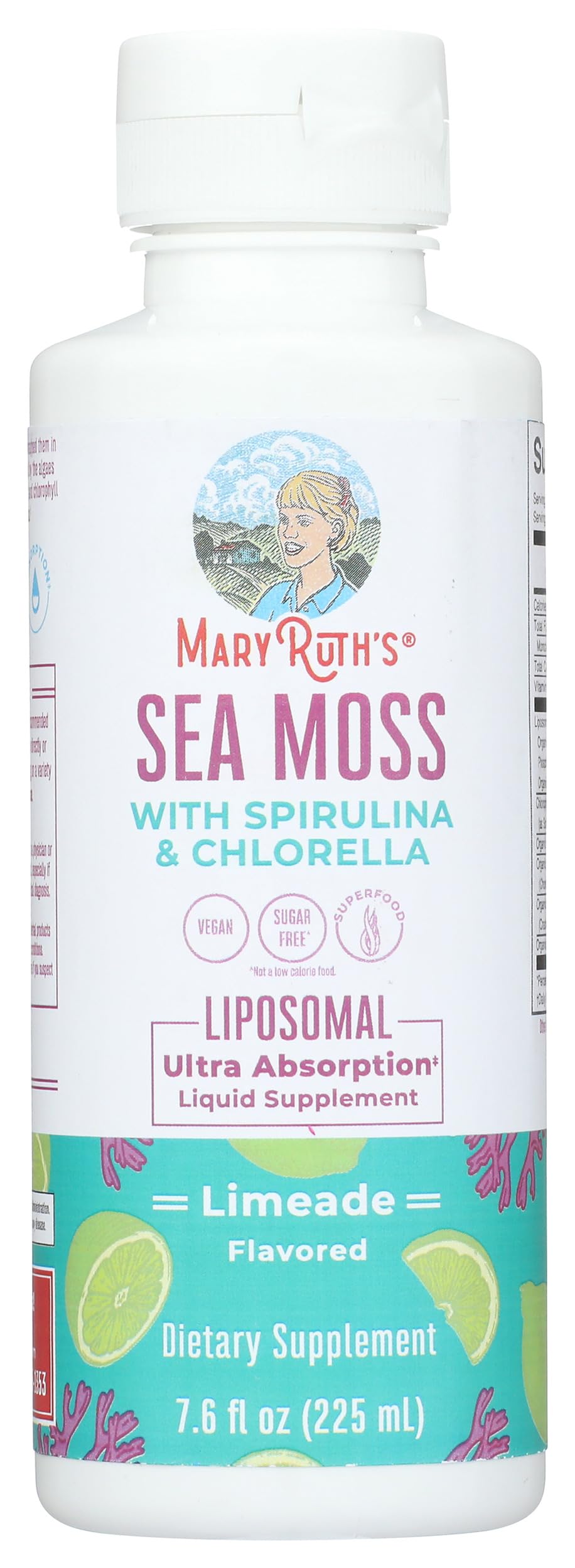 MARYRUTH'S Sea Moss with Spirulina and Chlorella Liposomal, 15 Servings
