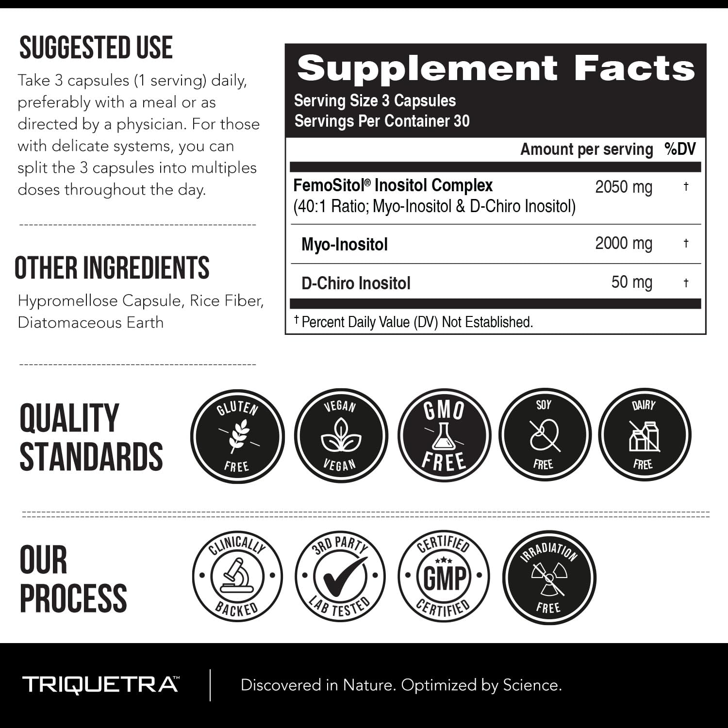 Femositol® Myo-Inositol & D-Chiro Inositol Complex Supplement - Clinically Validated 40:1 Ratio (Vitamin B8)| Hormonal Balance & Healthy Ovarian Function Support (90 Capsules – 30 Servings)