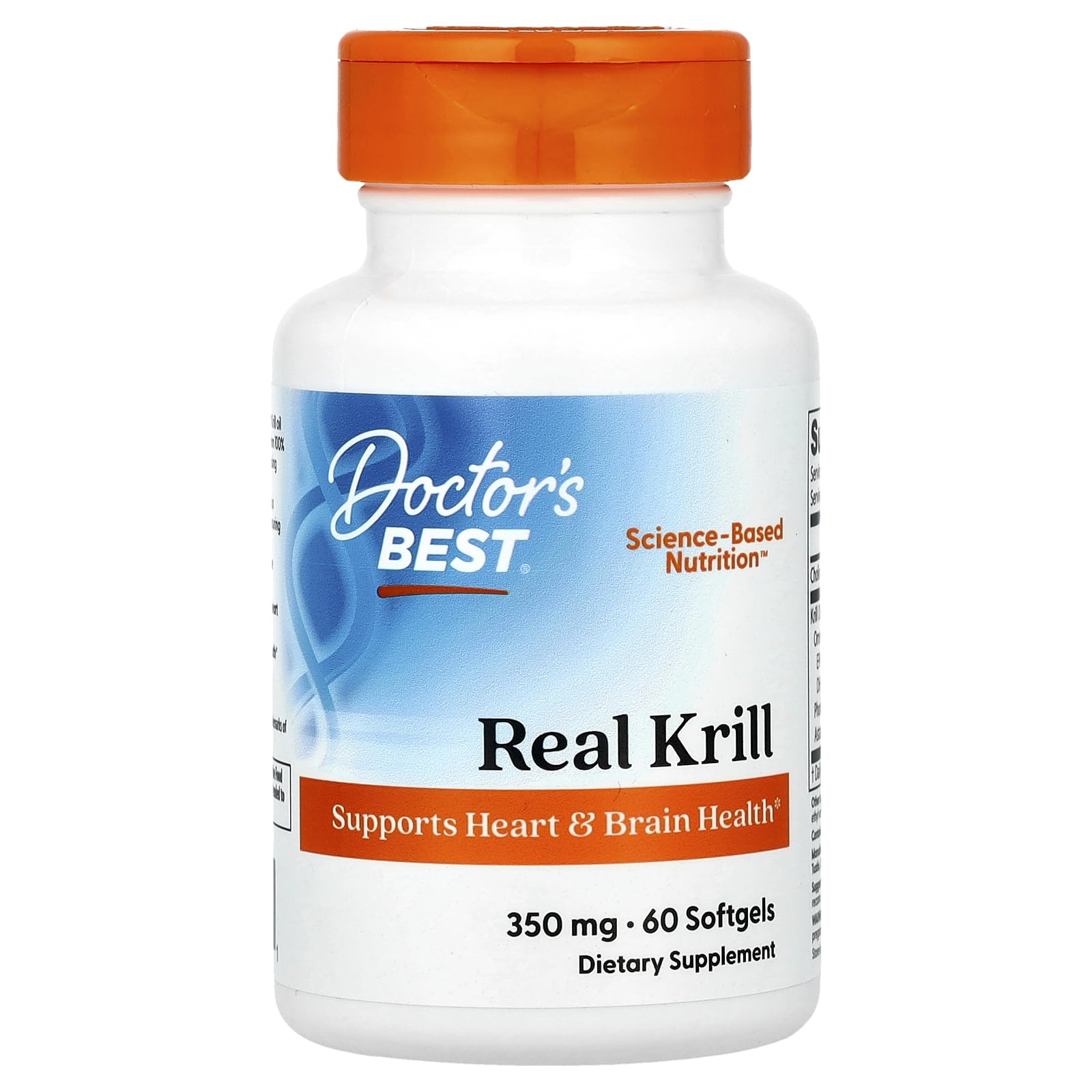 Doctor's Best Real Krill Antarctic Krill Oil Complex 350 mg/60 softgels (1-2 month supply)