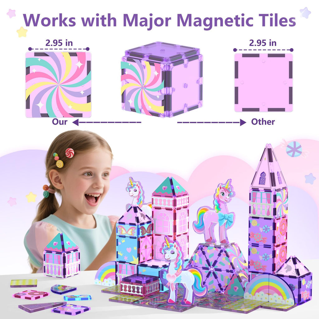 GobiDex Magnetic Building Blocks Unicorn Toys for Girls Age 4-6