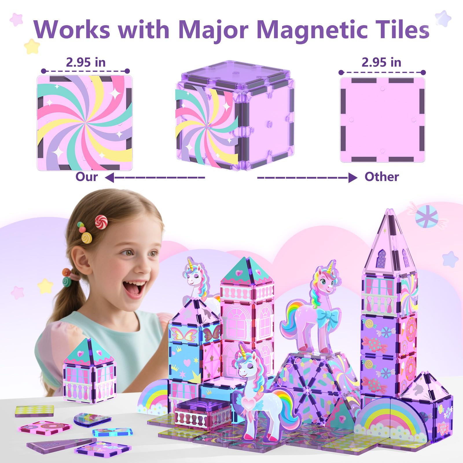 GobiDex Magnetic Building Blocks Unicorn Toys for Girls Age 4-6