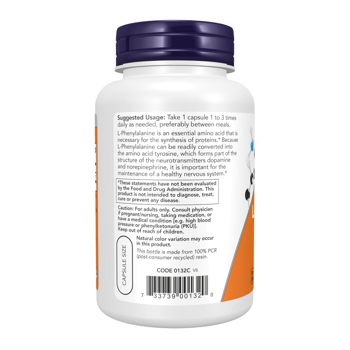 NOW Supplements, L-Phenylalanine 500 mg, Amino Acid, 120 Veg Caps