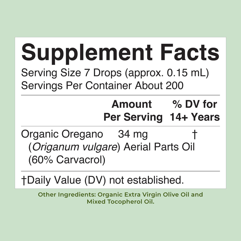 MARYRUTH'S Organic Oil of Oregano Liquid Drops, Sugar Free, 6 Month Supply