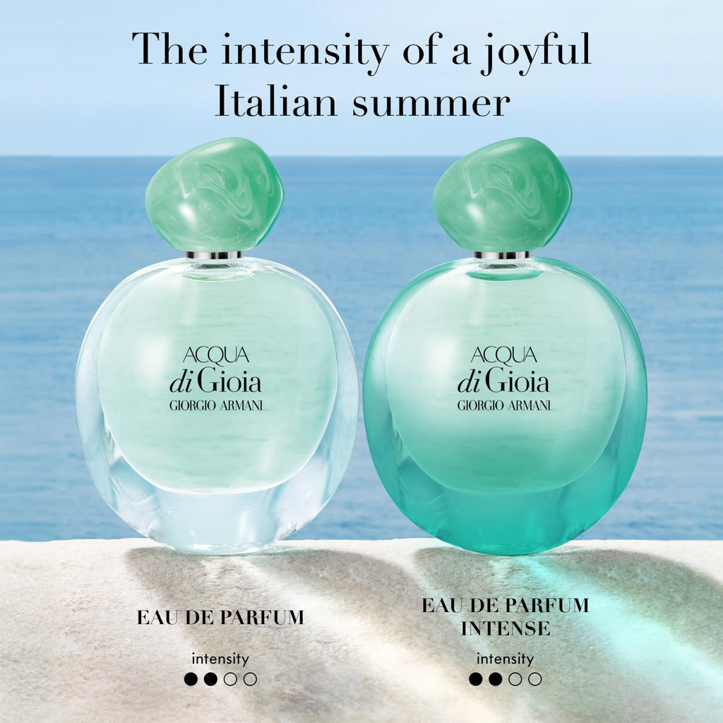 Armani Beauty – Acqua Di Gioia – Eau de Parfum Intense – Floral Citrus Women’s Fragrance – Bergamot & Red Fruits Accord, Jasmin, Cedarwood Notes - 0.3 Fl Oz