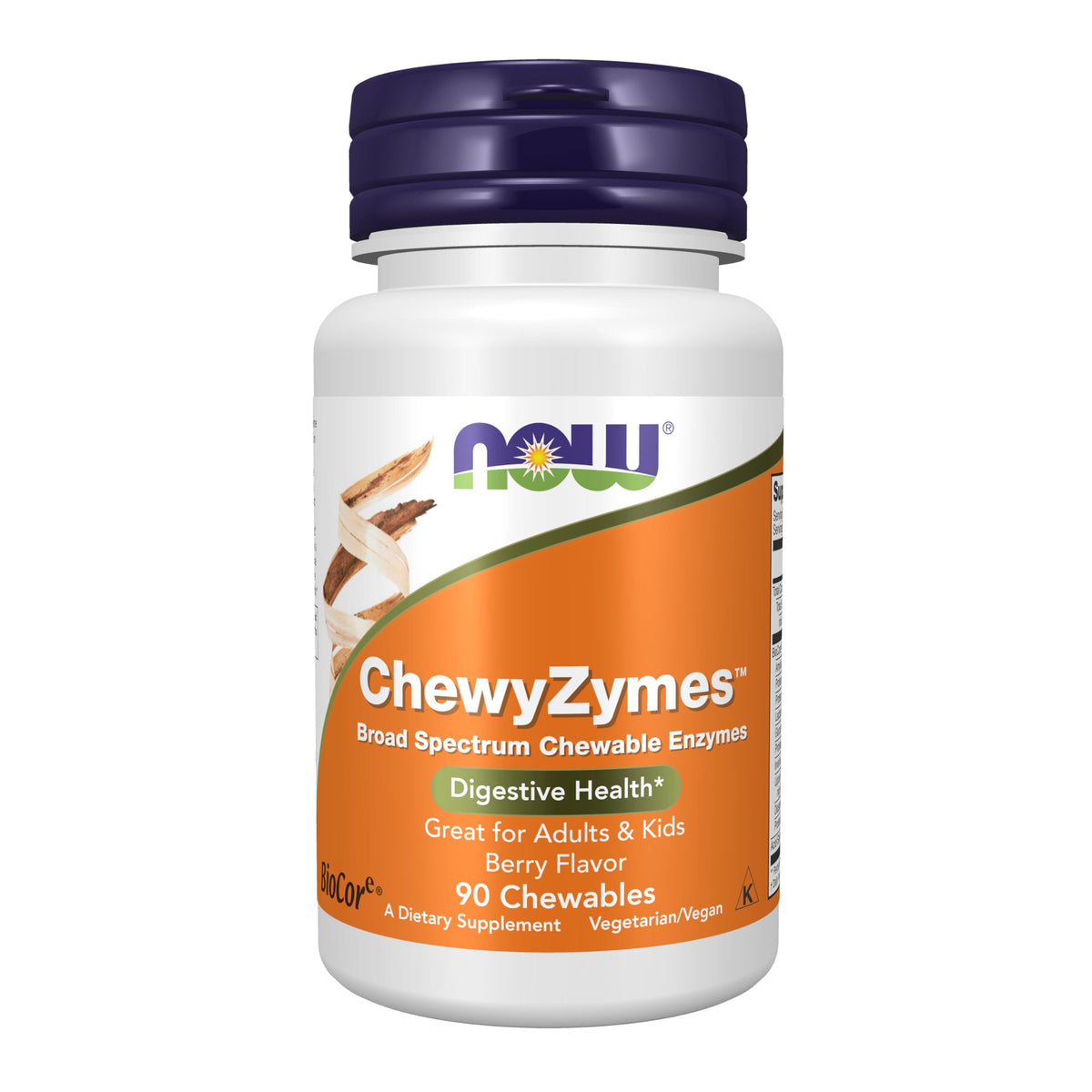 NOW Supplements, ChewyZymes, Berry Flavor, 90 Chewables