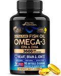 Omega 3 Fish Oil 3600 mg - Omega 3 Supplement | EPA & DHA - Heavy Metals Tested - Heart, Brain & Joint Support - Purified Fish Oil for Men & Women - Lab Tested - Lemon Flavored - 90 Softgels