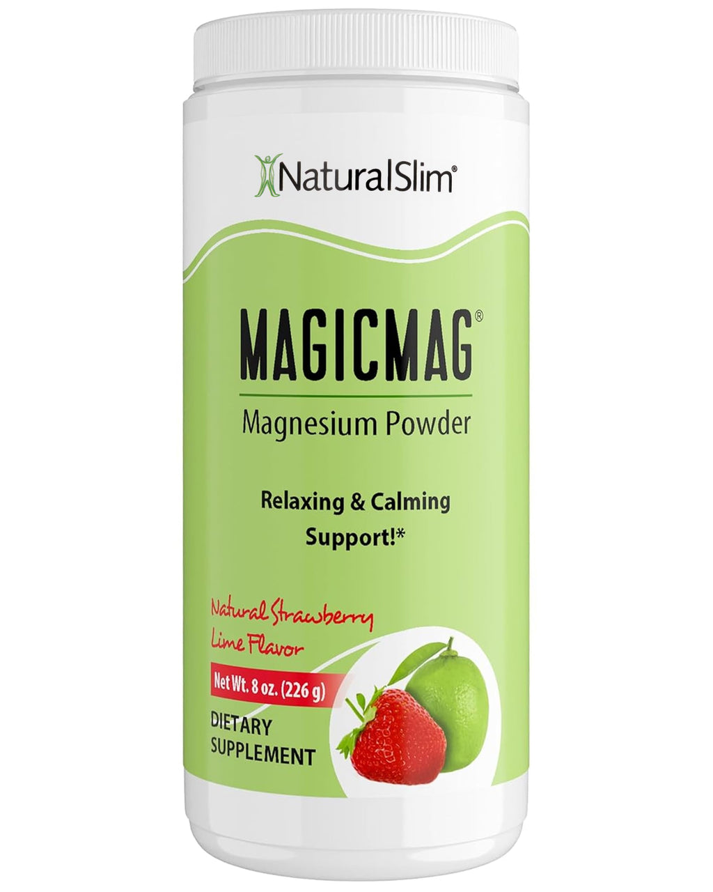 NaturalSlim MagicMag Magnesium Citrate Powder, Strawberry Lime, 8 oz