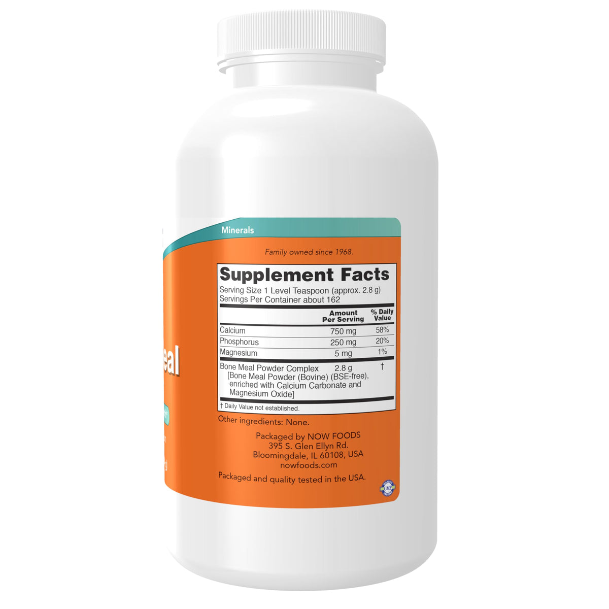 NOW Supplements, Bone Meal Powder, Calcium Carbonate & Magnesium, 1 lb