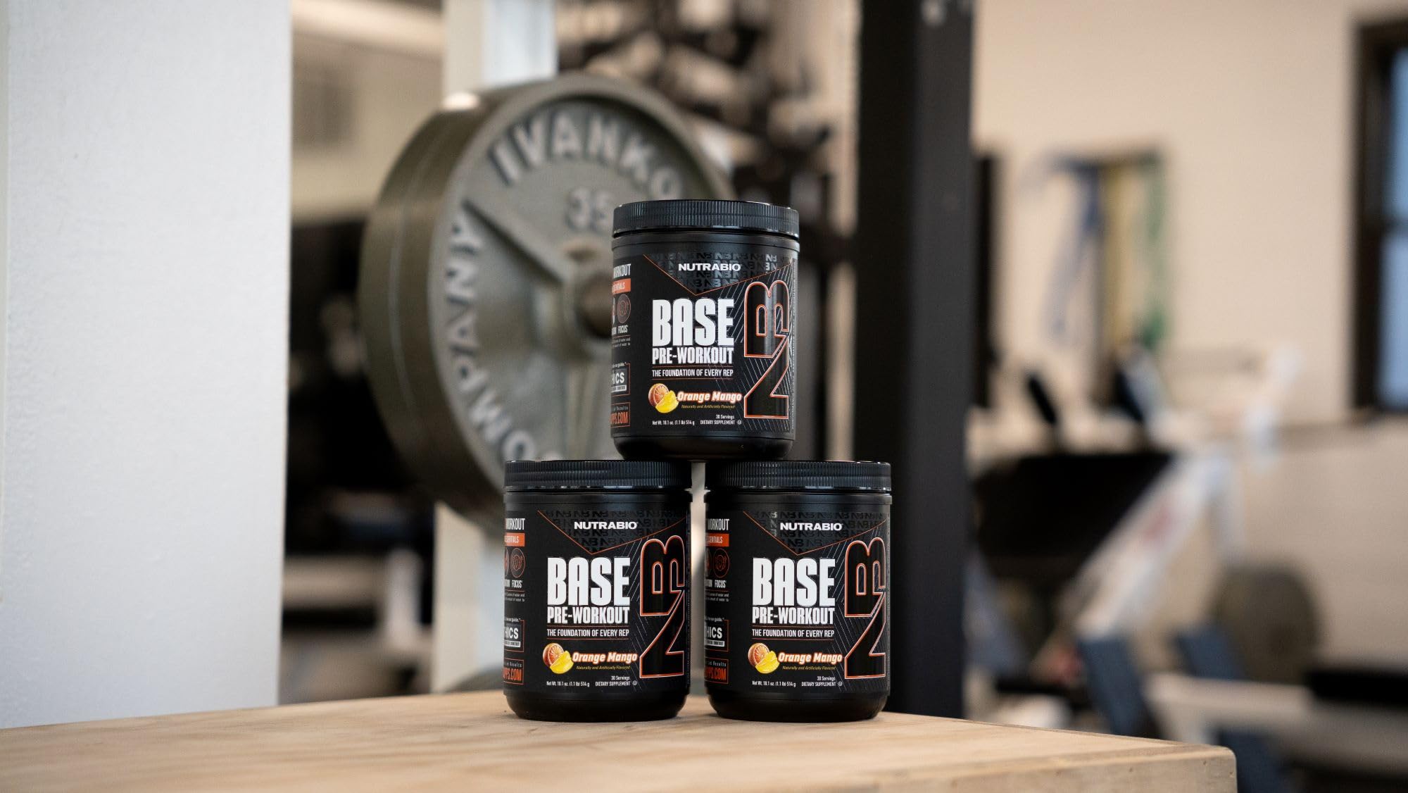NutraBio Base Pre-Workout Powder 200mg Caffeine, Sustained Energy, Focus, Endurance, Pump, Sugar Free, Clean Preworkout for Men and Women - Beta Alanine, L-Tyrosine, 30 Servings - Orange Mango