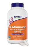 Now D-Mannose 500 mg, 300 Capsules, Vegan, Non GMO Supplement for Women and Men, Cleanses the Bladder
