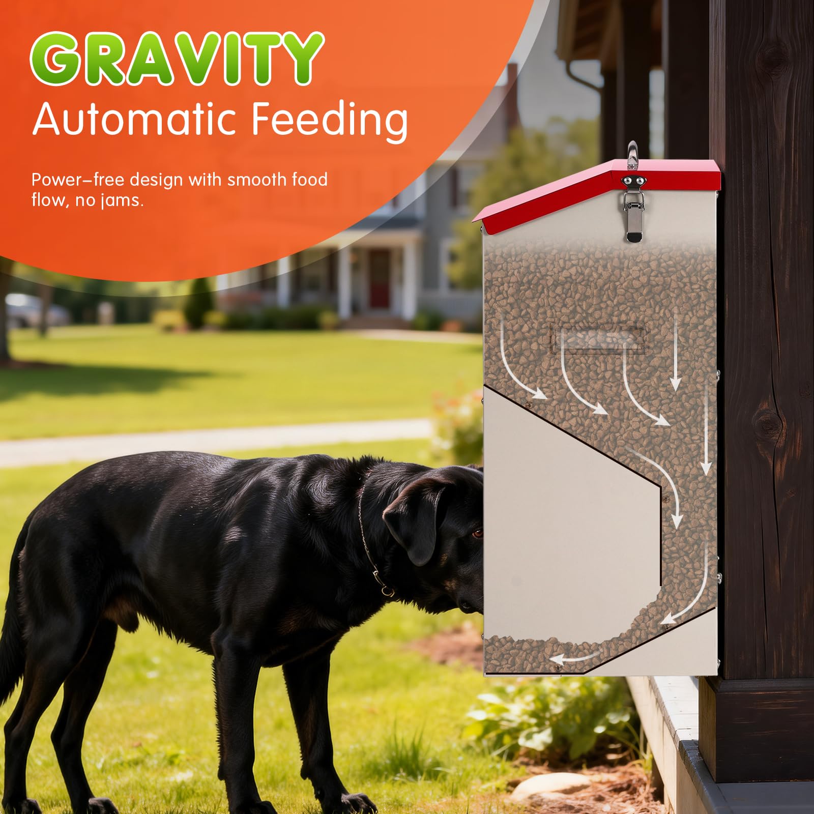 KHEARPSL 25 Lbs Automatic Dog Feeder for Large Dogs, Dog Food Dispenser