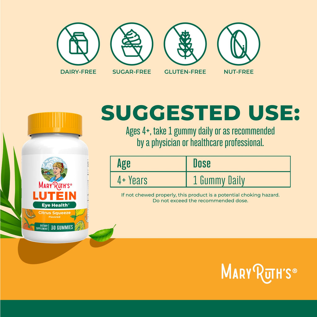 MARYRUTH'S Lutein Gummies with Zeaxanthin, 30 Count, Eye Health