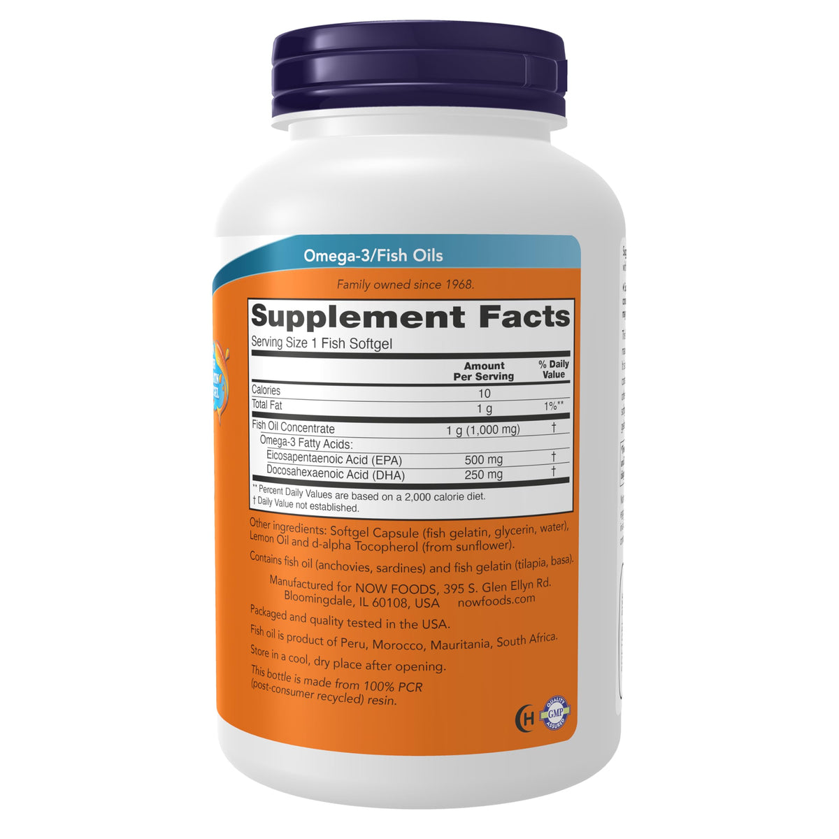 NOW Foods Supplements, Ultra Omega-3, 500 EPA and 250 DHA, 180-Fish Gelatin Softgels