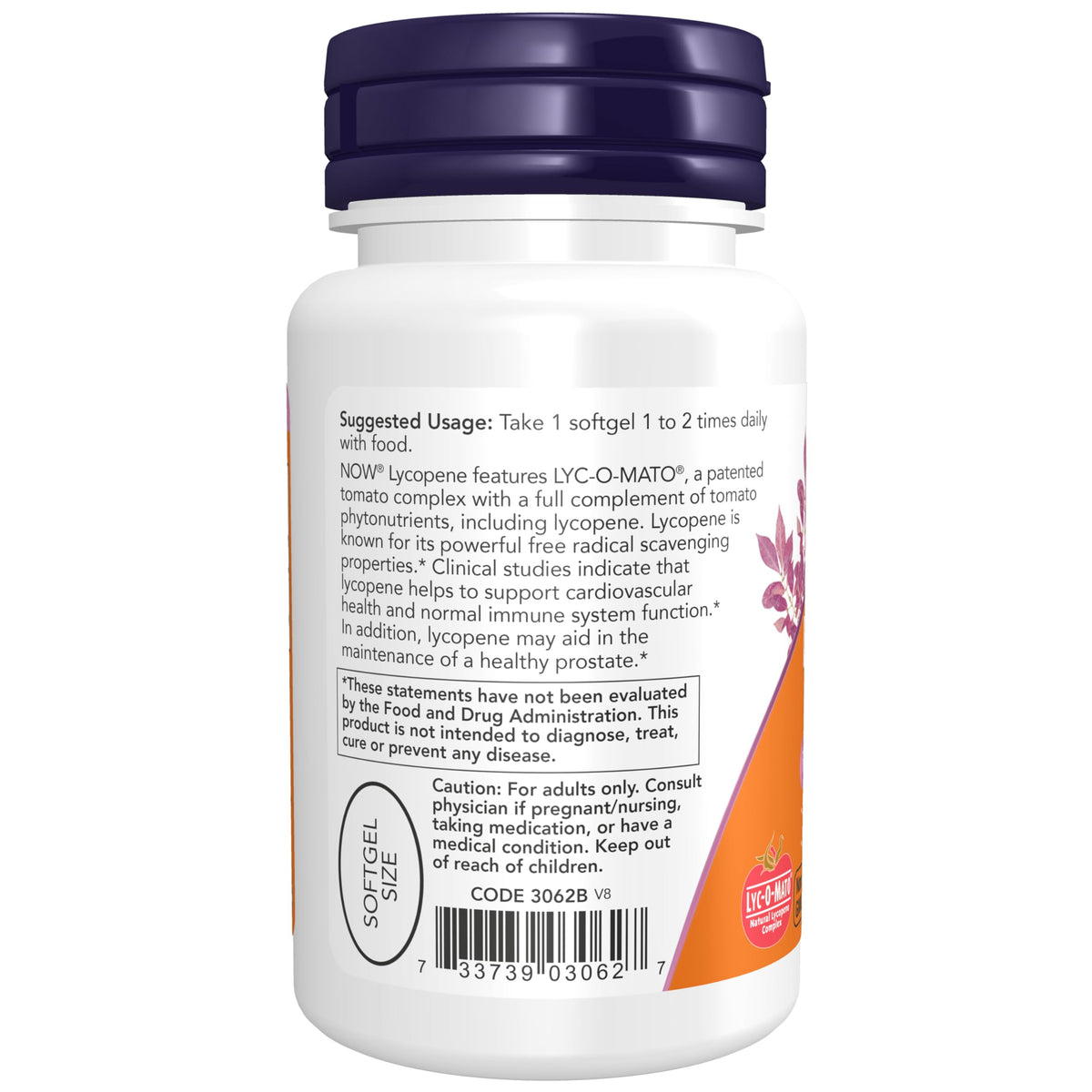 NOW Supplements, Lycopene 20 mg with Extract from Tomatoes, 50 Softgels