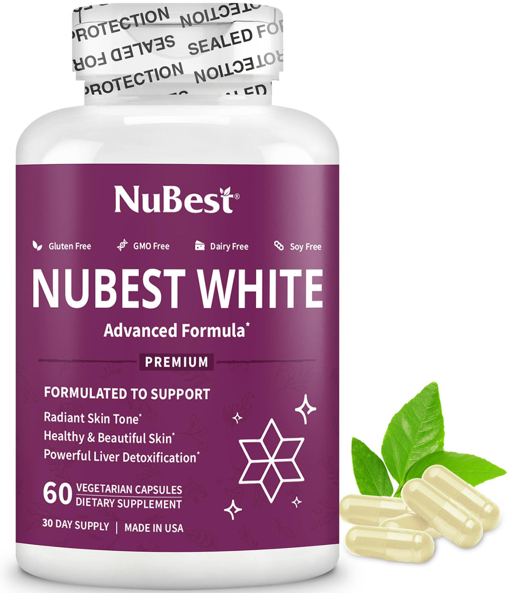 NuBest Beauty Bundle White Skin Brightening + Collagen Hydrolyzed Peptides for Max Absorption, Radiant Skin & Hair, Non-GMO