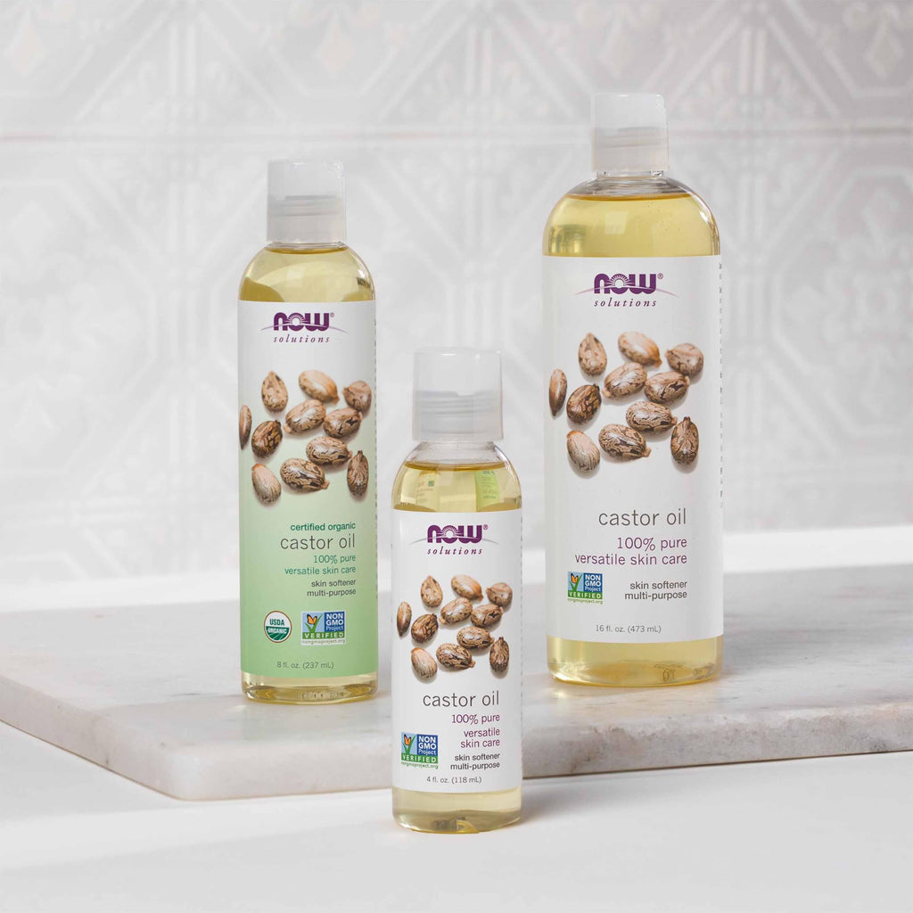 NOW Foods Solutions, Castor Oil, 100% Pure Versatile Skin Care, Multi-Purpose Skin Softener, 16-Ounce