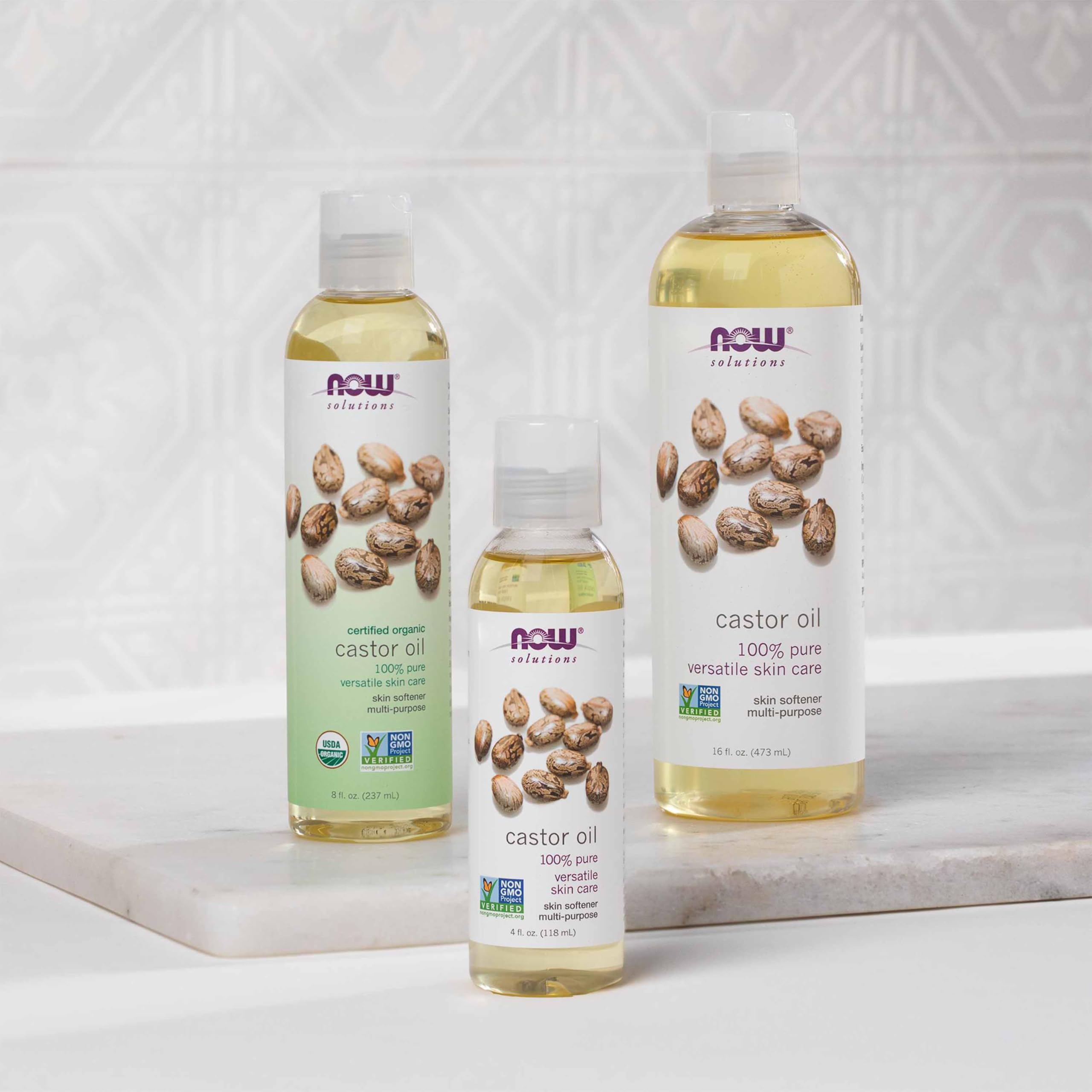 NOW Foods Solutions, Castor Oil, 100% Pure Versatile Skin Care, Multi-Purpose Skin Softener, 16-Ounce