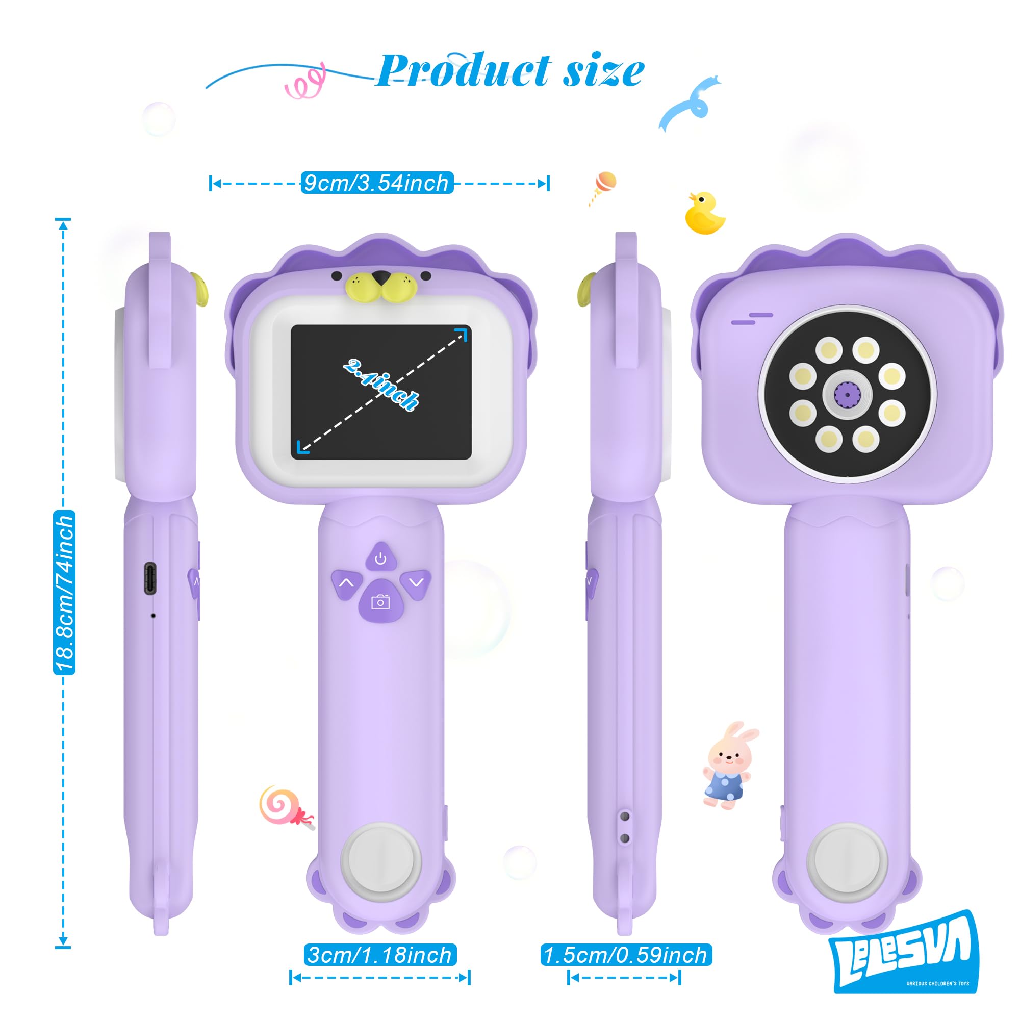 Kids' Microscopes, Portable Mini Pocket Handheld Microscope for Toddlers, Educational Science Stem Toys for Christmas Birthday Gifts for 3 4 5 6 7 8 9 10-Year-Old Boys Girls (Lion)