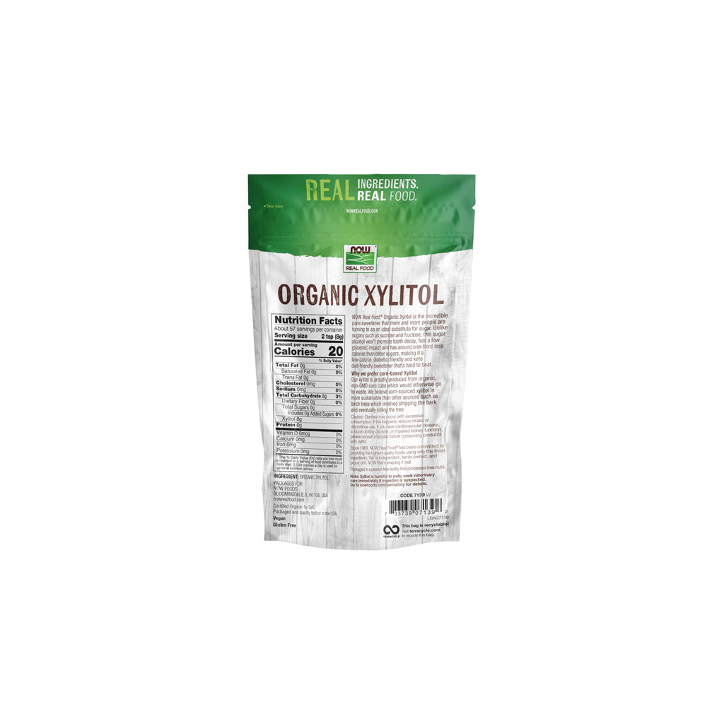 NOW Foods, Organic Xylitol, Pure with No Added Ingredients, Keto-Friendly, Low Glycemic Impact, Low Calorie, 1-Pound