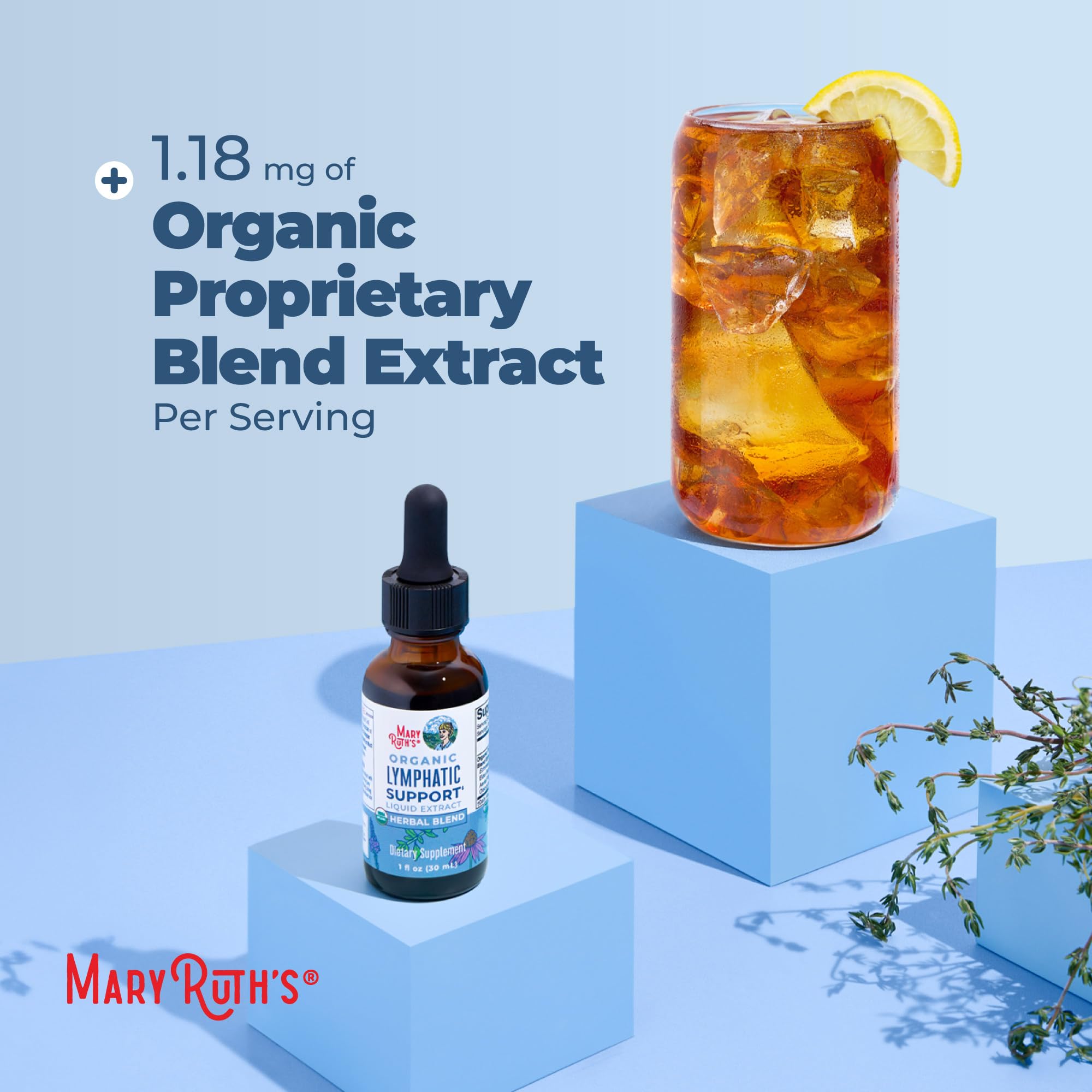 MARYRUTH'S Organic Lymphatic Support Liquid Drops, Herbal Blend, Non-GMO