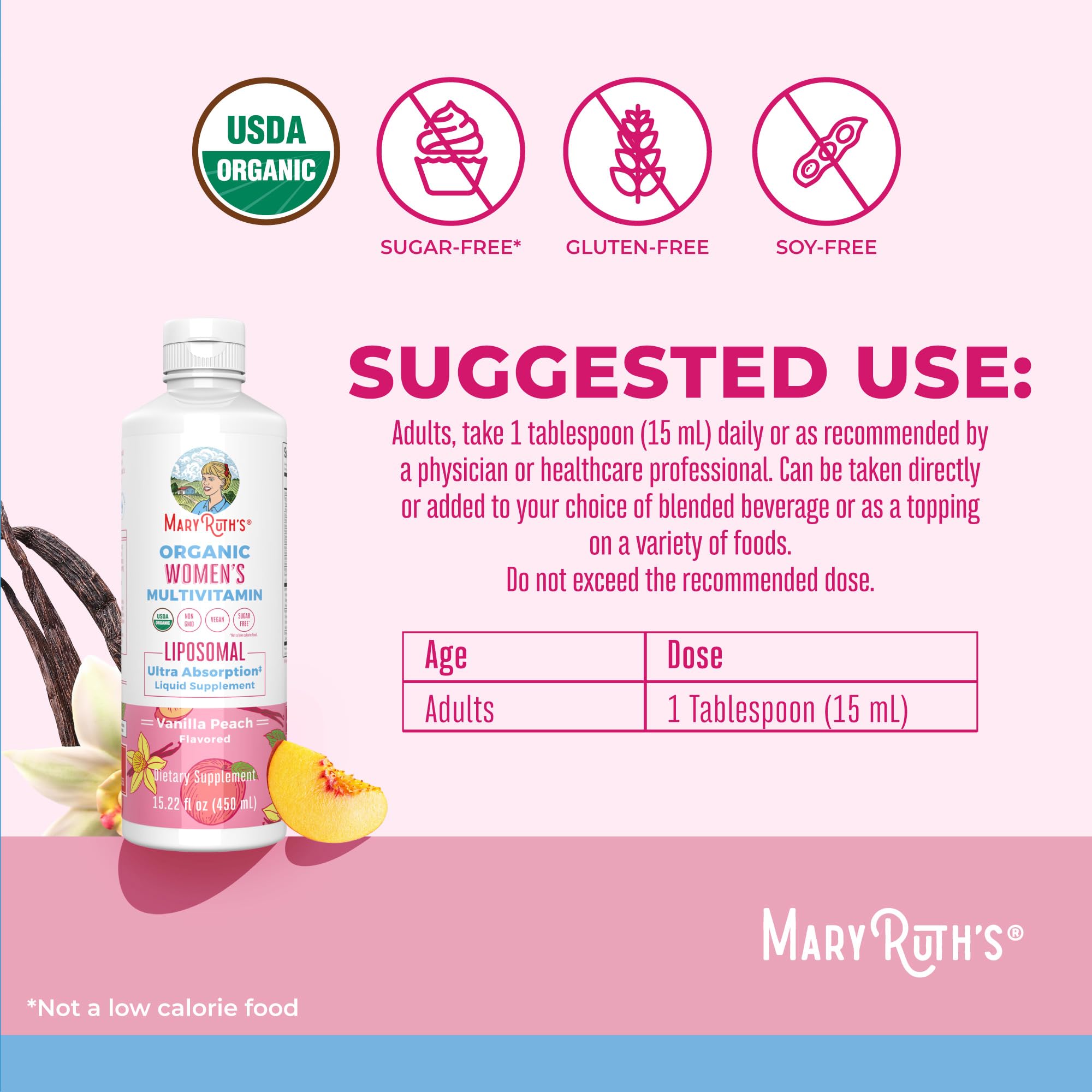 MARYRUTH'S Women's Multivitamin Liposomal, Ultra Absorption, 15.22 Fl Oz