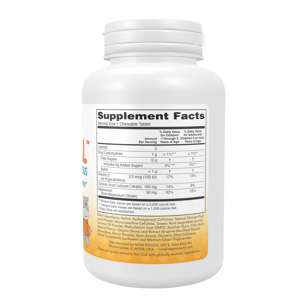 NOW Supplements, Kid Cal, Orange Flavor, 100 Chewables