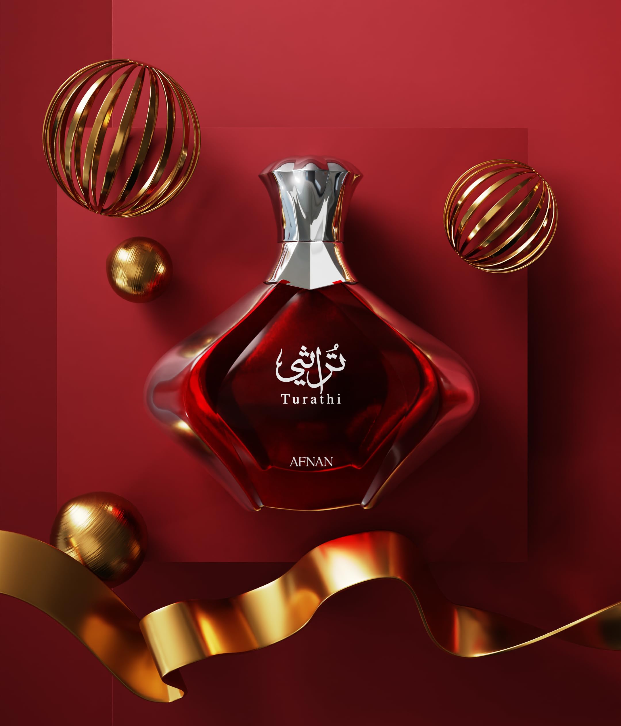 Afnan Turathi Red Eau de Parfum for Women, 3.0 Fl. Oz