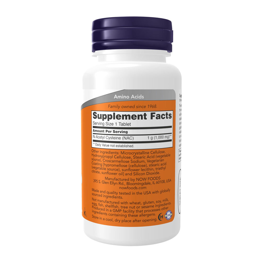 Now Supplements, NAC 1,000 mg, Free Radical Protection*, 60 Tablets