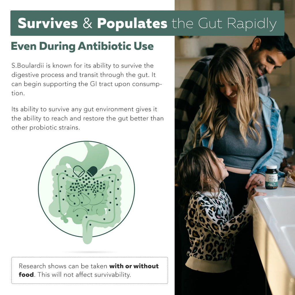 Organic Saccharomyces Boulardii - 10 Billion CFU - Clinically Validated CNCM I-1079 Probiotic Strain - Gut, Digestion & Healthy Bowel Support - First Organic Form of S. Boulardii Probiotic - 60 Count