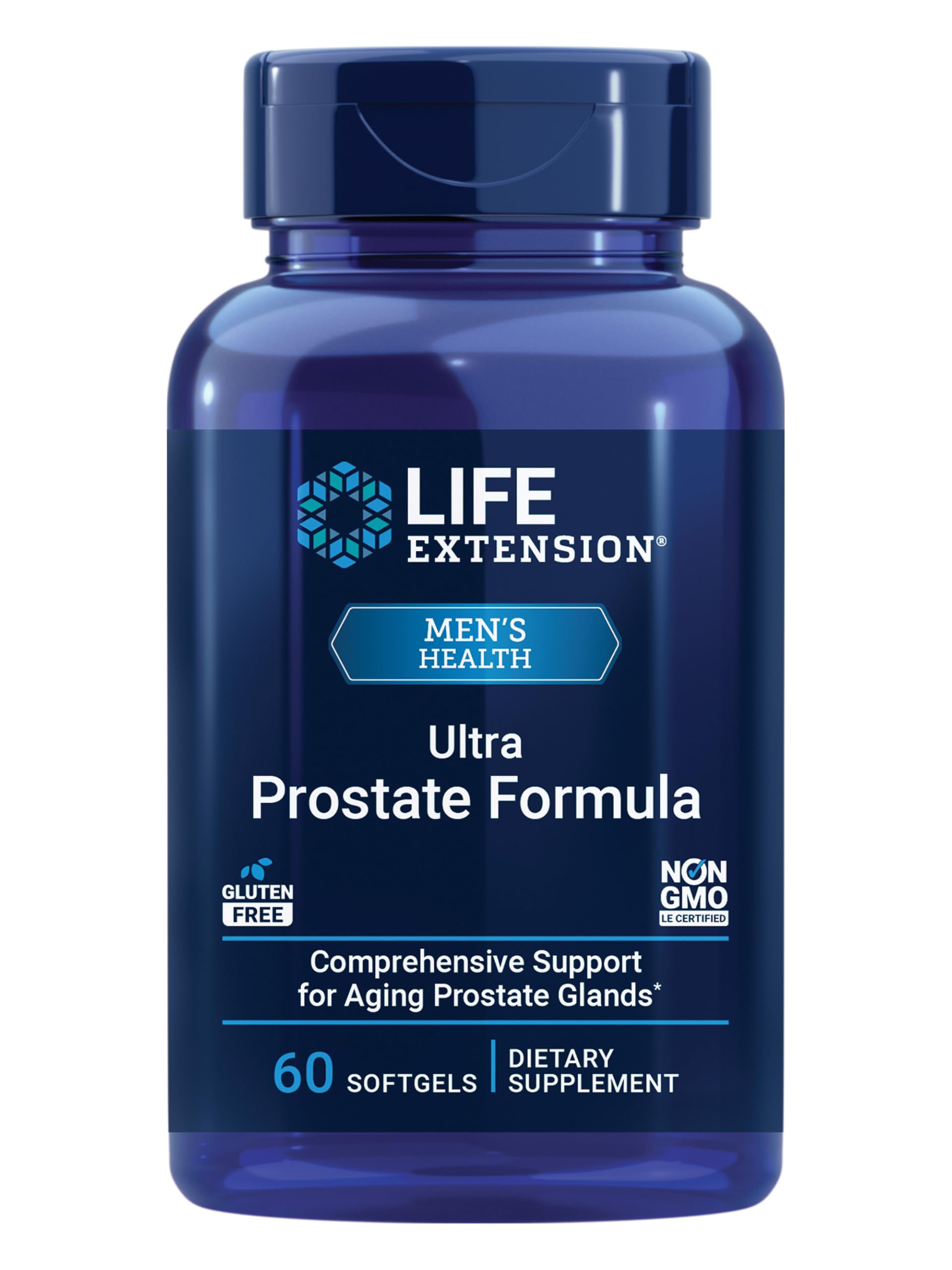 Life Extension Ultra Prostate Formula, Saw Palmetto for Men, pygeum, stinging Nettle Root, lycopene, Prostate Health, Urination Flow, PSA, Non-GMO, Gluten-Free, 60 softgels