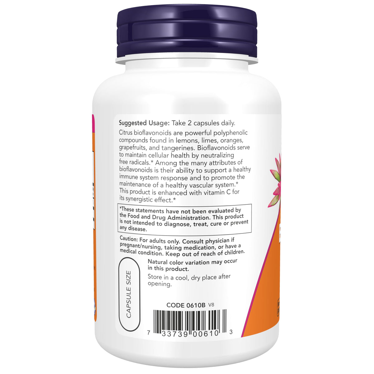NOW Supplements, Citrus Bioflavonoids 700mg, Cell Defense, 100 Capsules