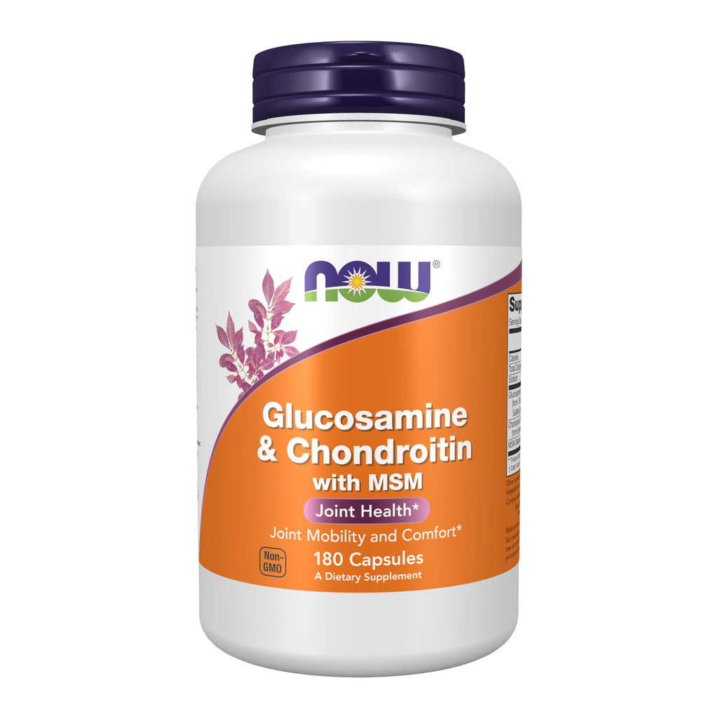 NOW Supplements, Glucosamine & Chondroitin with MSM, 180 Veg Caps