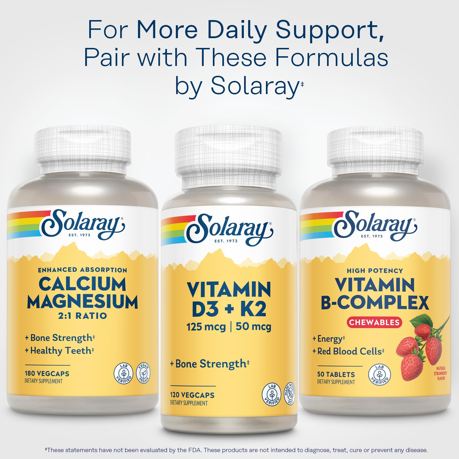 SOLARAY Vitamin B-Complex Chewables, Strawberry, Healthy Energy, Red Blood Cell, Stress & Metabolism Support, 50 Tablets