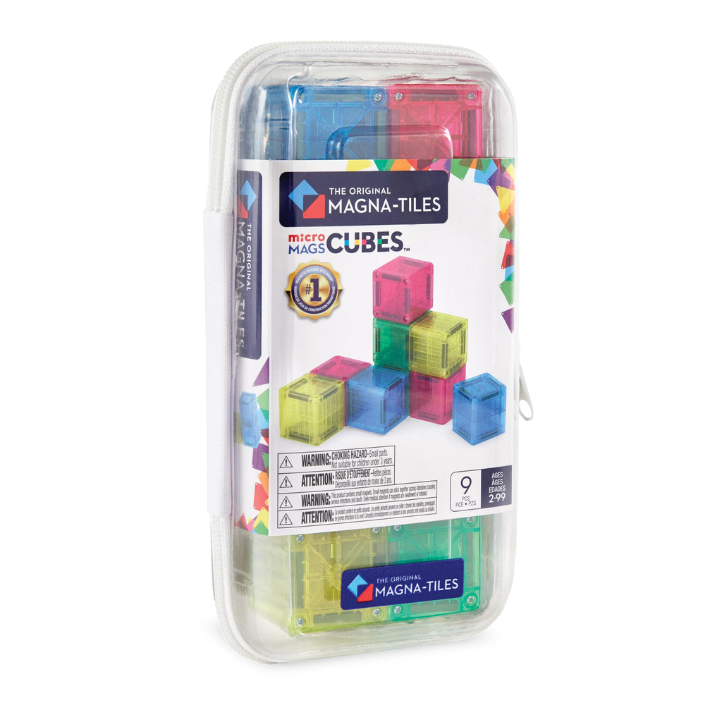 MAGNA-TILES microMAGS Cubes 9-Piece Magnetic Construction Set, The Original Magnetic Building Brand