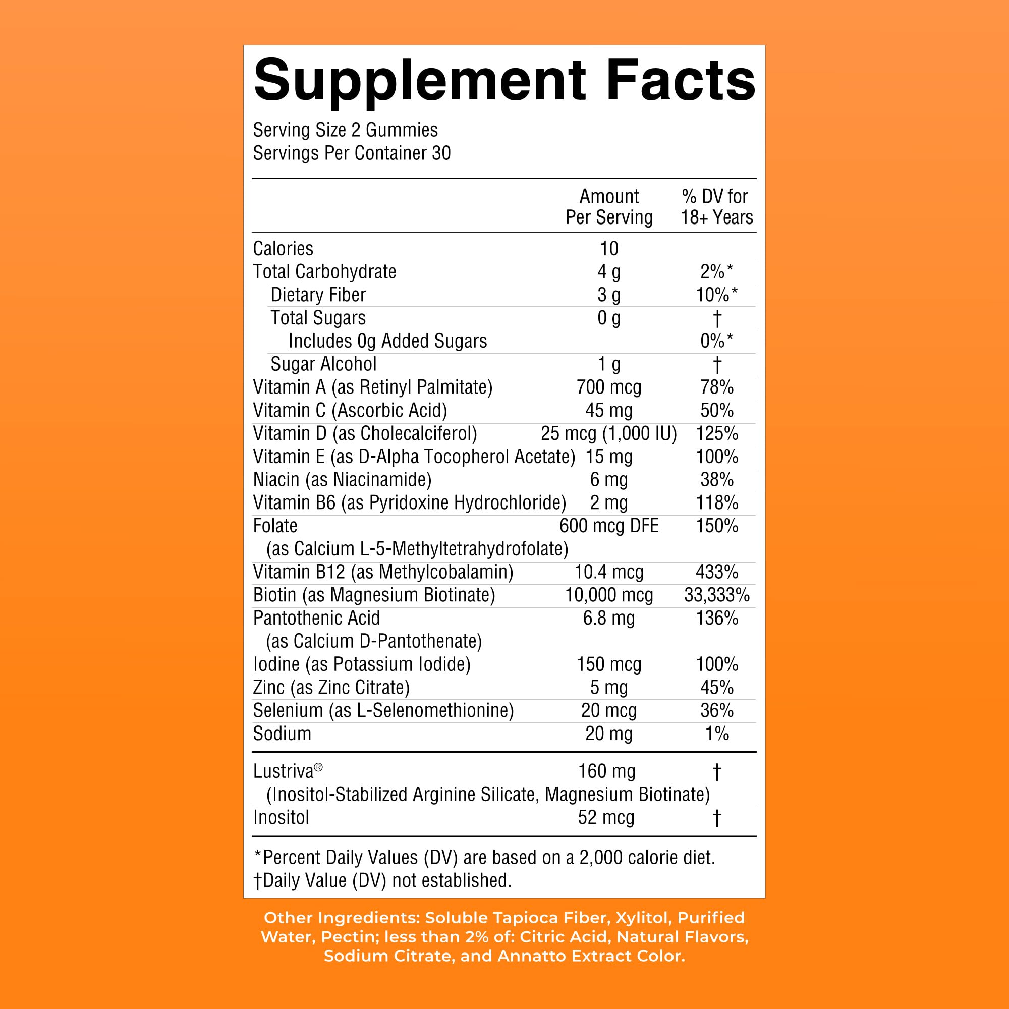 MaryRuth's Multivitamin + Hair Growth Gummies, Thicker Hair, 30 Servings