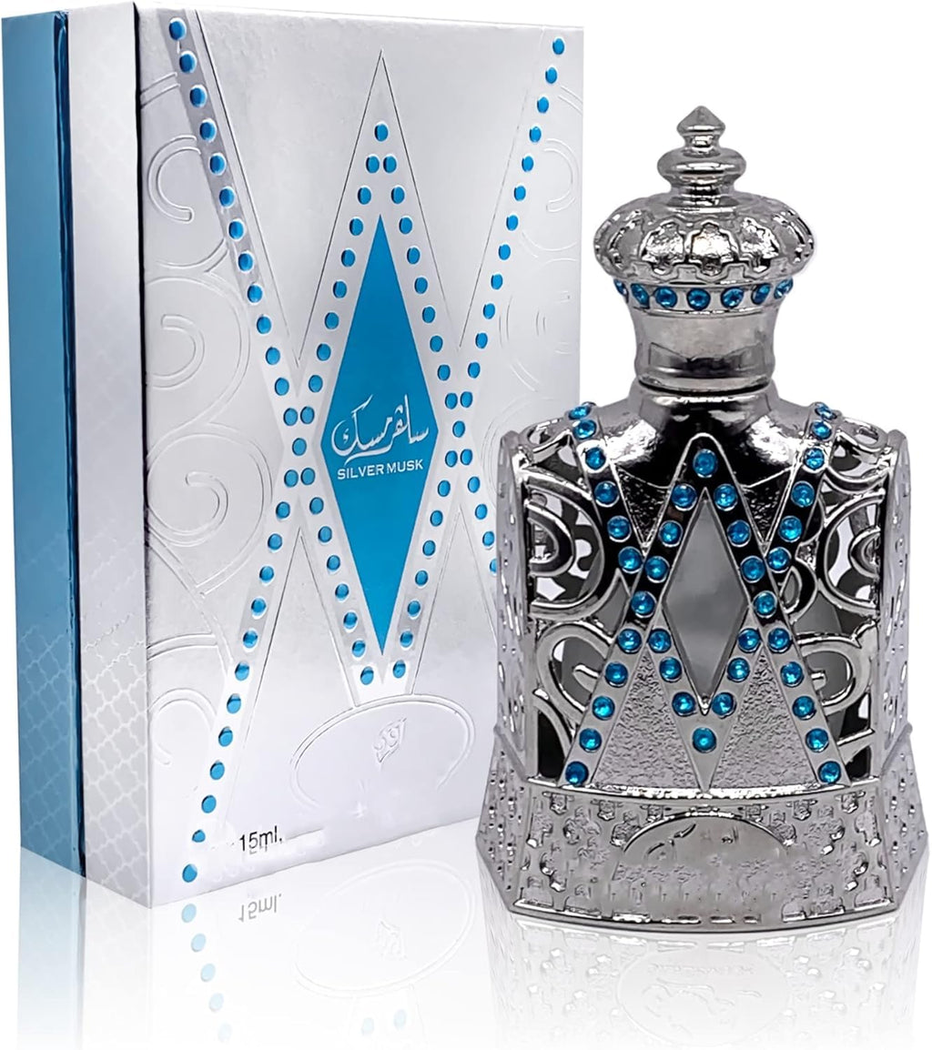 Afnan Silver Musk Concentrated Perfume Oil, Attar Oil CPO 15 ML