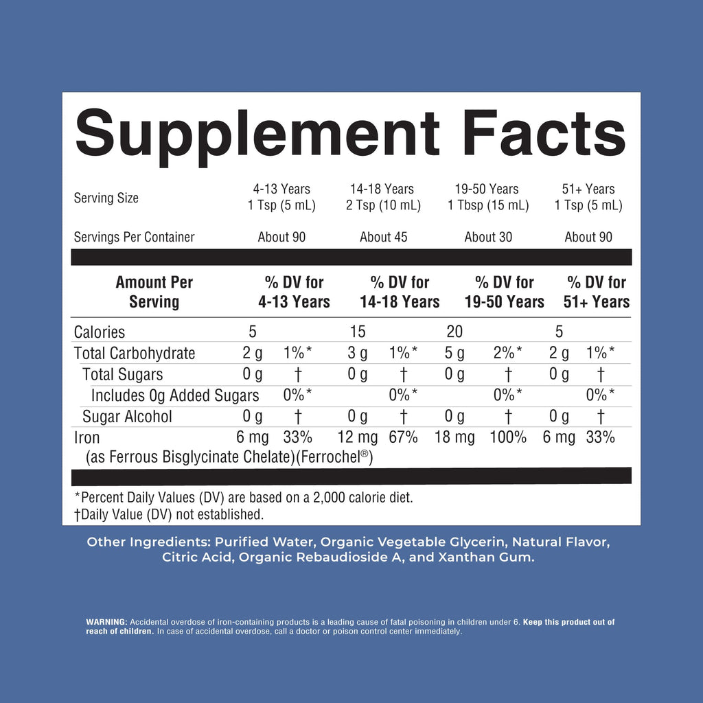 MaryRuth's Liquid Iron Supplement for Women Men & Kids, 15.22 Fl Oz, Vegan