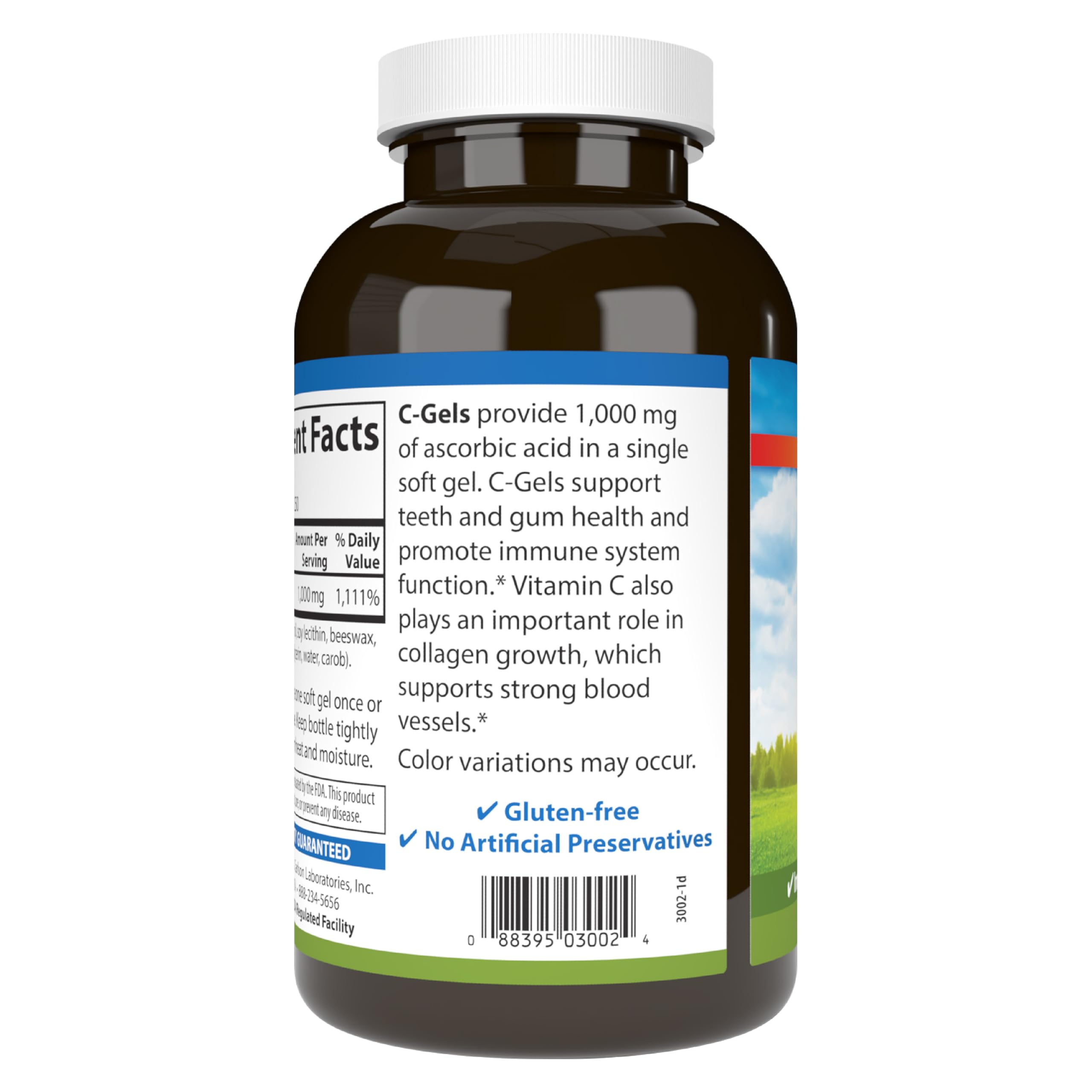 Carlson C-Gels, 1000 mg (1 g), Vitamin C Softgels, 250 Softgels