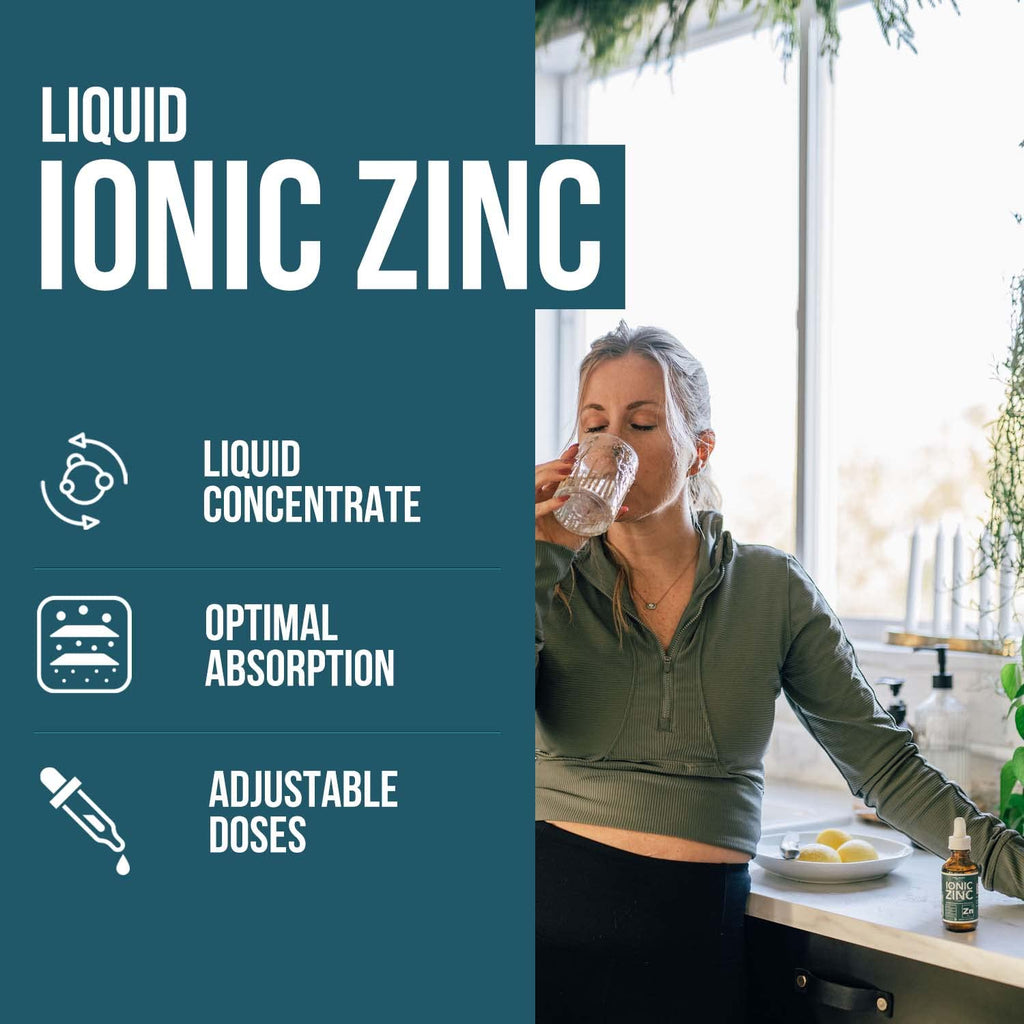 Ionic Liquid Zinc – 8 Month Supply, Adjustable Dosing for Adults – High Absorption, Vegan, Glass Bottle – Supports Immune System, Brain & Thyroid Health – Essential Mineral Supplement (2 oz)