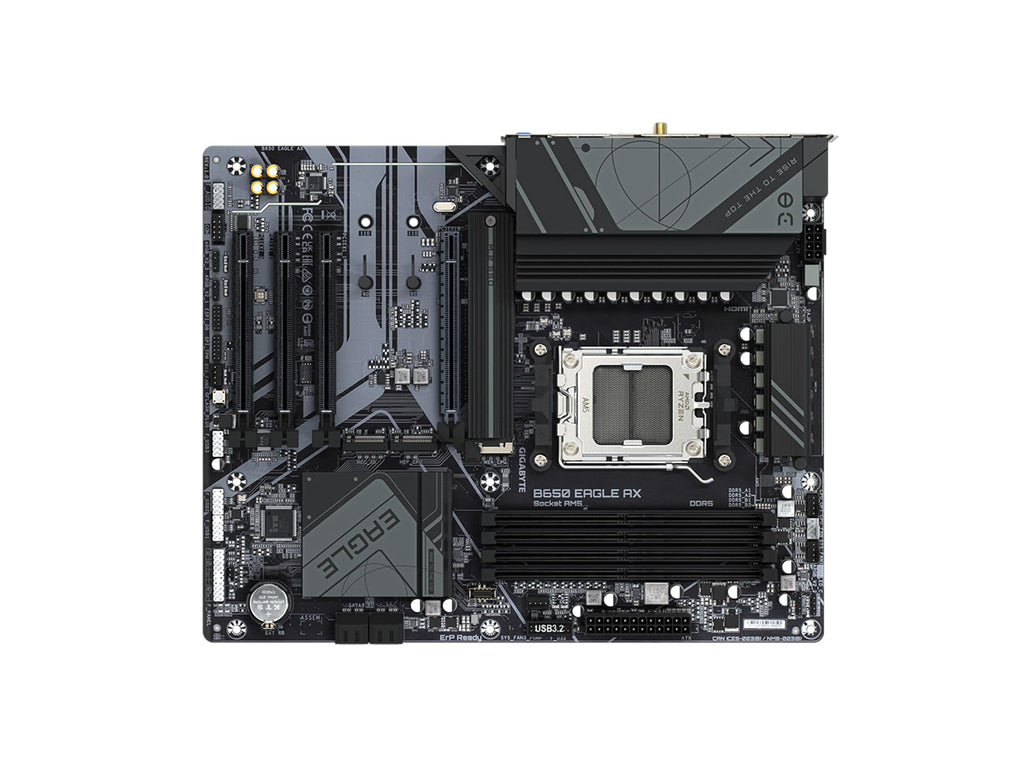 GIGABYTE B650 Eagle AX AM5 LGA 1718 ATX Motherboard, DDR5, Triple M.2 Slots (1x PCIe 5.0, 2X PCIe 4.0), USB 3.2 Gen2x2 Type-C, WiFi 6E, Realtek GbE LAN