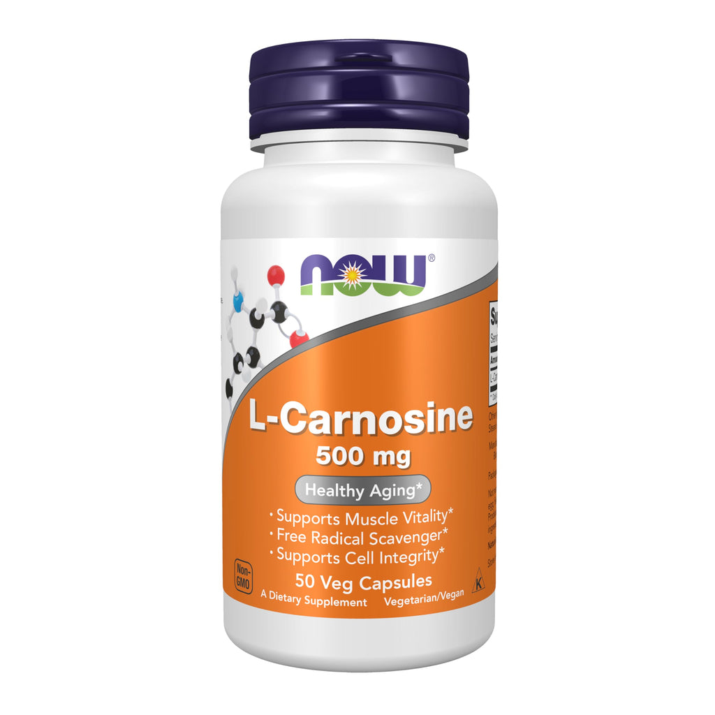 NOW Supplements, L-Carnosine 500 mg, 50 Veg Caps