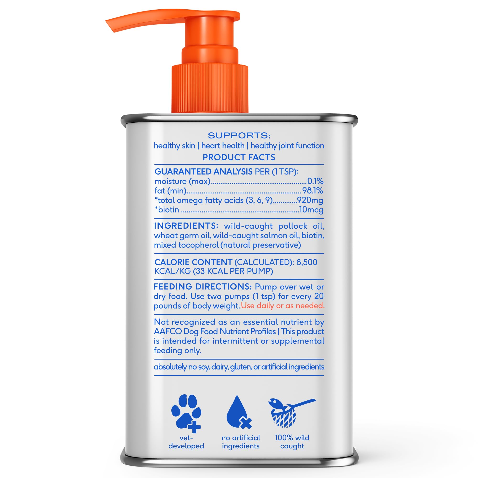 Native Pet Omega 3 Fish Oil for Dogs & Cats – Wild Alaskan Salmon Oil for Dogs Skin and Coat, Supports Joints, Heart & Shedding – Fast-Absorbing Omega 3 6 9 Liquid Supplement – 8oz