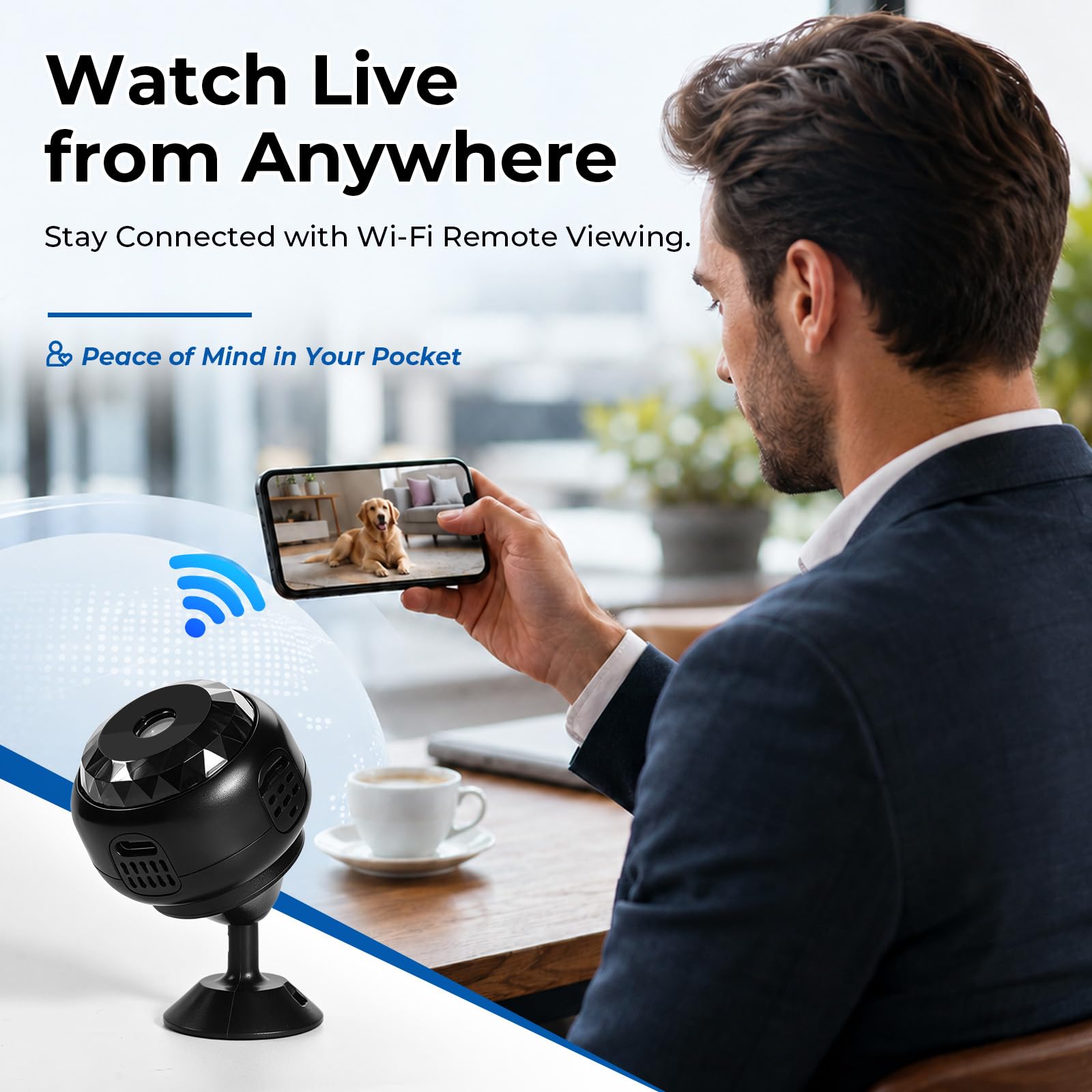 ZOGGCOX 4K Hidden Camera, Mini WiFi Nanny Cam with Motion Detection & Night Vision (Black) | Spy Cam Indoor for Baby Pets Security with App Control